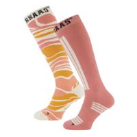 Poederbaas Skisokken 2-pack Zebra Pink-35/38