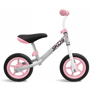 Skids Control Loopfiets met 2 wielen loopfiets 10 Inch Junior Grijs/Roze