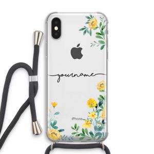 Gele bloemen: iPhone XS Transparant Hoesje met koord