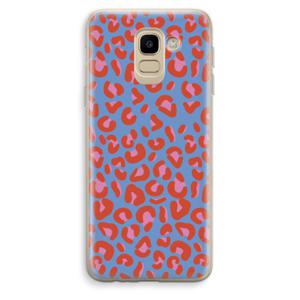 Leopard blue: Samsung Galaxy J6 (2018) Transparant Hoesje