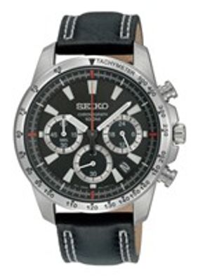 Horlogeband Seiko 6T63-00D0 / SSB033P1 / L07M012J0 Leder Zwart 20mm