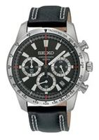 Horlogeband Seiko 6T63-00D0 / SSB033P1 / L07M012J0 Leder Zwart 20mm - thumbnail