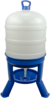 Pluimvee drinktoren 40 l blauw met sifon op pootjes