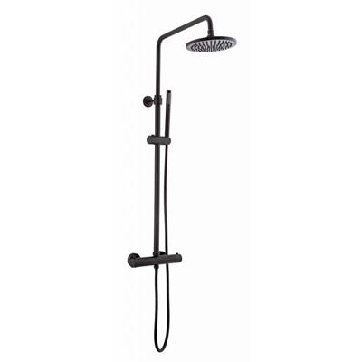 Regendoucheset Opbouw Sanilux Blair Thermostatisch Douchekop 30 cm Mat Zwart Sanilux
