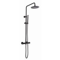 Regendoucheset Opbouw Sanilux Blair Thermostatisch Douchekop 30 cm Mat Zwart Sanilux