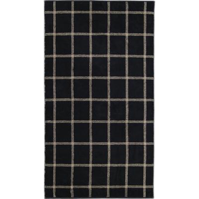 Cawö Cawö Two-Tone Karo Handdoek schwarz 50/100