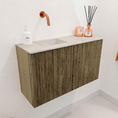 Toiletmeubel Mondiaz Joya Dlux | 70 cm | Meubelkleur Dusk | Faye wastafel Ostra Wasbak Links | Zonder kraangat(en)