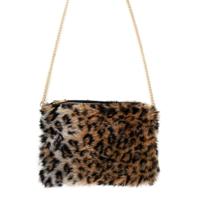 Verkleed handtas - luipaard/panter print - dames - pluche - foute party/carnaval