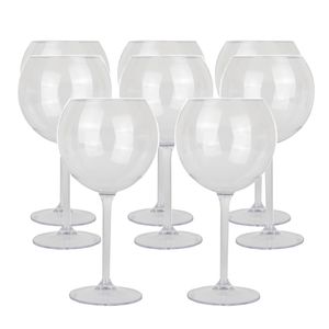 Gin tonic glas/cocktailglas - 8x - transparant - onbreekbaar kunststof - 650 ml