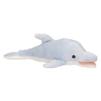 Pluche blauwgrijze dolfijn knuffel 26 cm speelgoed   -