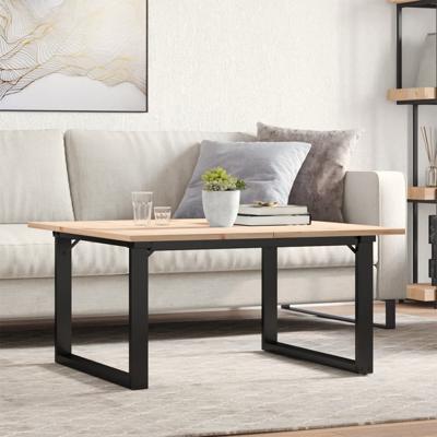Salontafel O-frame 90x90x45 cm massief grenenhout en staal