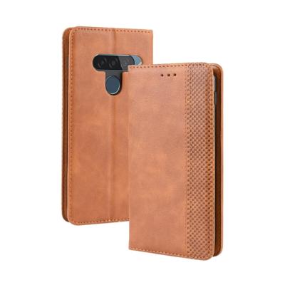 Magnetische Buckle retro Crazy Horse textuur horizontale Flip lederen case voor LG G8S ThinQ met houder & kaartsleuven & fotolijstjes (bruin)