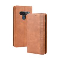 Magnetische Buckle retro Crazy Horse textuur horizontale Flip lederen case voor LG G8S ThinQ met houder & kaartsleuven & fotolijstjes (bruin)