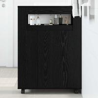 Badkamerkast Zwart eiken 65 x 23 x 87 cm Bewerkt hout