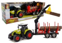 Viking Choice  Speelgoed trekker met boomstam trailer en kraan - thumbnail