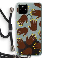 Hands dark: Pixel 5 Transparant Hoesje met koord