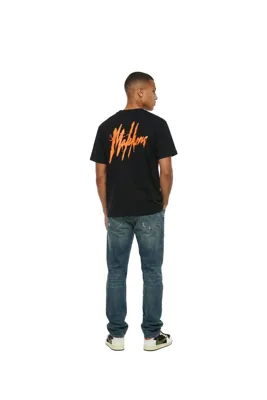 Malelions Signature Drip T-Shirt Heren Zwart/Oranje - Maat 6XL - Kleur: ZwartOranje | Soccerfanshop