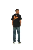 Malelions Signature Drip T-Shirt Heren Zwart/Oranje - Maat 6XL - Kleur: ZwartOranje | Soccerfanshop