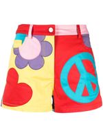 MOSCHINO JEANS short courte en coton à design colour block - Rouge - thumbnail