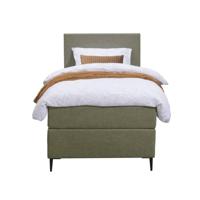 Leen Bakker - Boxspring Liv Egaal - 90x200 Cm - Slanke Poot - Stof - Groen