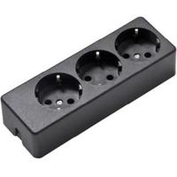 Tafelcontactdoos RA 3V langwerpig zwart - 6871822