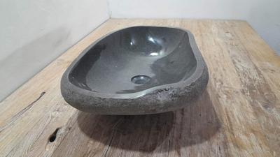 Flussstein Waschschale RXL250350, 61x37x15 cm