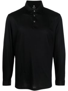 Boggi Milano polo en coton à manches longues - Noir