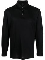 Boggi Milano polo en coton à manches longues - Noir