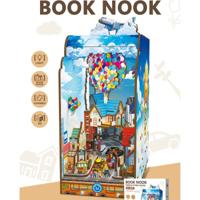 PlayfulMario BookNook Mobile Flying House met verlichting Houten Modelbouw Creatief & Educatief