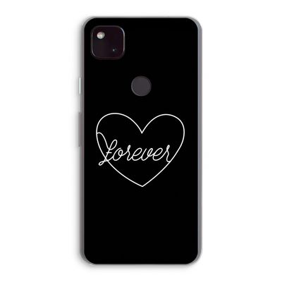 Forever heart black: Google Pixel 4a 5G Transparant Hoesje