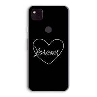 Forever heart black: Google Pixel 4a 5G Transparant Hoesje
