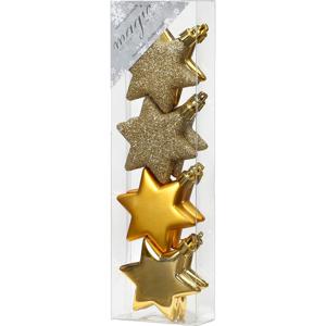 Kersthangers - 8x - sterren - goud - 6 cm - kerstversiering