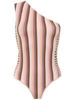 Amir Slama one shoulder swimsuit - Marron