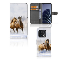 OnePlus 10 Pro Telefoonhoesje met Pasjes Paarden