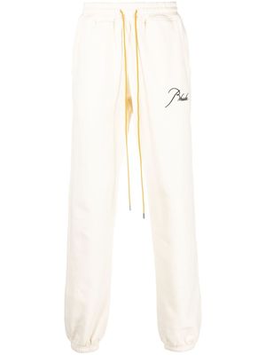 RHUDE pantalon de jogging à logo brodé - Blanc
