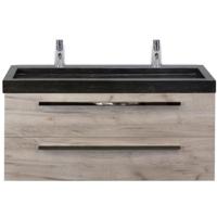 Seville Badmeubelset 120 cm - 2 Laden Craft Oak - Wastafel Lucca Enkel