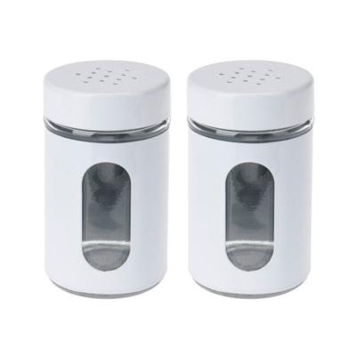 Excellent Houseware Peper / Zoutstrooier - 2x - glas - wit - 94 ml - Kruidenstrooier - Specerijen po