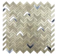Mozaïek tegels Surfaces Delta Goud 28,1x28,3 - Visgraat Wandtegels Metaal