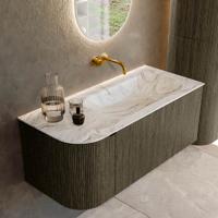 Badmeubel Mondiaz Kurve-Dlux | 105 cm cm | Meubelkleur Shadow | Wastafelkleur Glace | Solid surface | Wasbak rechter zijde spoelbak | Zonder kraangat(en) Badmeubel Mondiaz Kurve-Dlux | 105 cm cm | Meubelkleur Shadow | Wastafelkleur Glace | Solid surface | Wasbak rechter zijde spoelbak | Zonder kraangat(en)