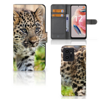 Xiaomi Redmi Note 12 4G Telefoonhoesje met Pasjes Baby Luipaard - thumbnail