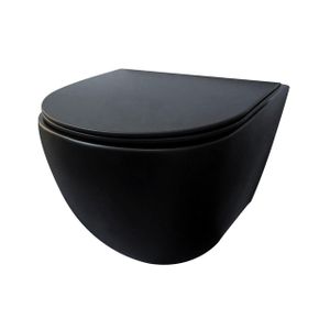 Best Design Morrano Compact wandcloset Spoelrandloos 49cm incl softclose zitting mat zwart 4006720