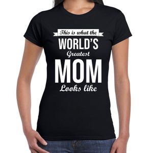 Worlds greatest mom cadeau t-shirt zwart voor dames