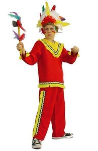 Kostuum Indian boy rood