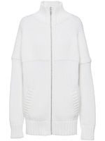 Prada cardigan en coton à fermeture zippée - Blanc