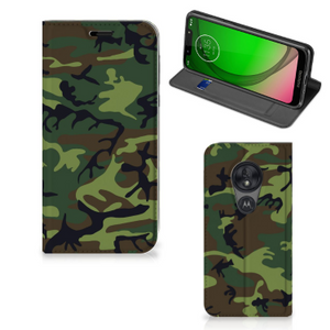 Motorola Moto G7 Play Hoesje met Magneet Army Dark