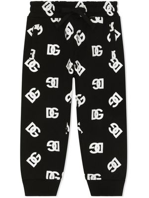 Dolce & Gabbana Kids pantalon de jogging à logo DG - Noir