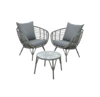 Evora bistroset wicker grijs Decoris - Decoris