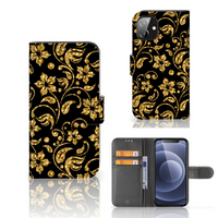 Apple iPhone 12 Mini Hoesje Gouden Bloemen