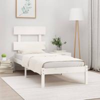 Bedframe massief hout wit 90x200 cm