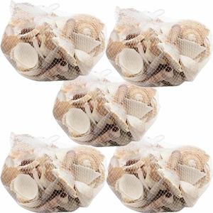 Set van 5 zakjes hobbymateriaal schelpen 400 gram